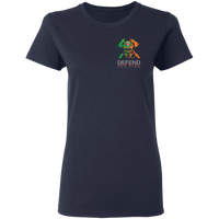 Women's Double Sided Irish by Blood Firefighter T-Shirt T-Shirts Navy S 