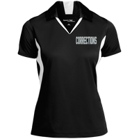 Women's Embroidered Corrections Colorblock Performance Polo Polo Shirts Black/White X-Small 