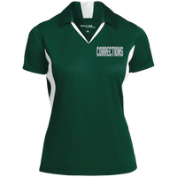 Women's Embroidered Corrections Colorblock Performance Polo Polo Shirts Forest Green/White X-Small 