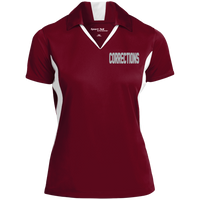 Women's Embroidered Corrections Colorblock Performance Polo Polo Shirts Maroon/White X-Small 