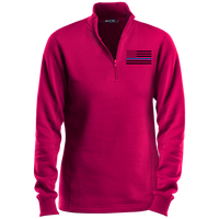 Women's Thin Blue Line Black Ops 1/4 Zip Performance Sweatshirt Sweatshirts CustomCat Pink Rush X-Small 