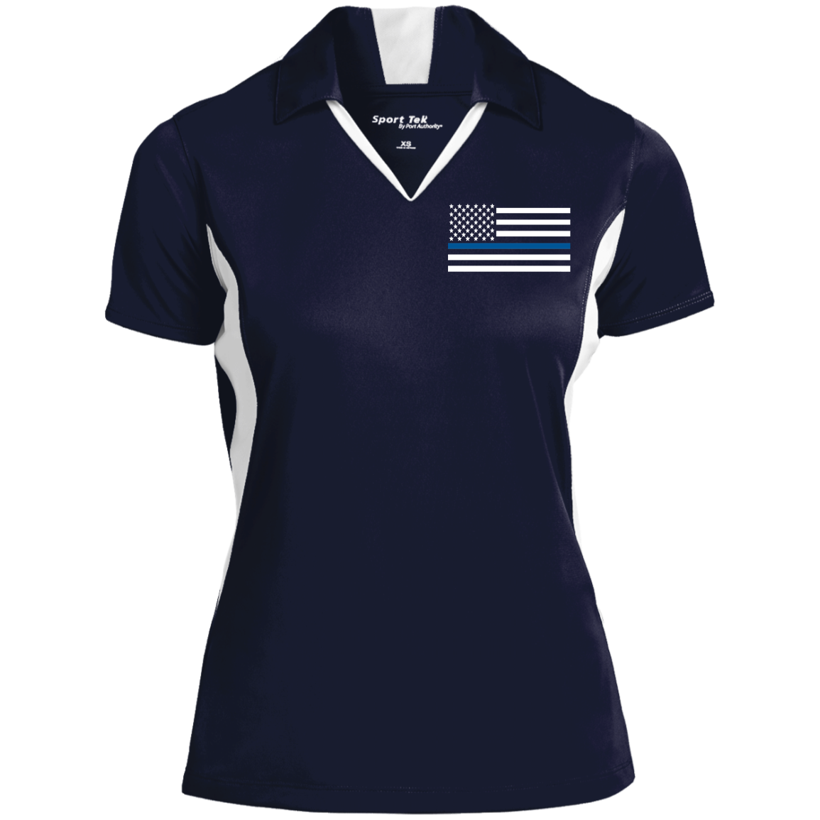 Women s Thin Blue Line Embroidered Colorblock Performance Polo