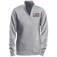 Women's Thin Red Line Black Ops 1/4 Zip Performance Pullover Sweatshirts CustomCat Athletic Heather X-Small 