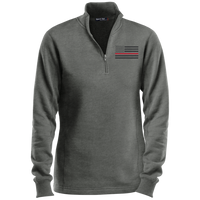 Women's Thin Red Line Black Ops 1/4 Zip Performance Pullover Sweatshirts CustomCat Vintage Heather X-Small 