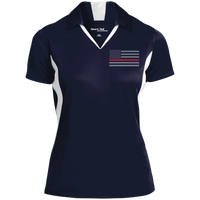 Women's Thin Red Line Embroidered Colorblock Performance Polo Polo Shirts True Navy/White X-Small 