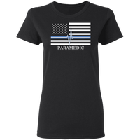 Women's Thin White Line Paramedic T-Shirt T-Shirts Black S 