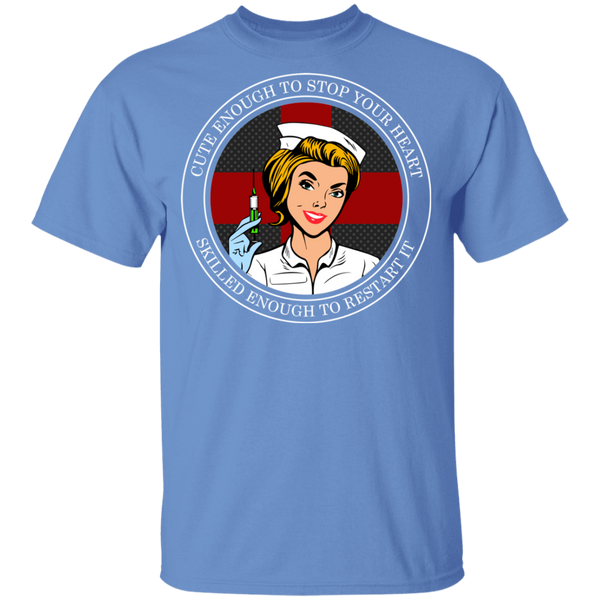 Youth Cross Your Heart Nurse T-Shirt T-Shirts Carolina Blue YXS 