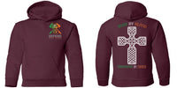 Youth Double Sided Irish by Blood Firefighter Hoodie Sweatshirts 