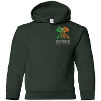 Youth Double Sided Irish by Blood Firefighter Hoodie Sweatshirts Forest Green YS 