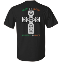 Youth Double Sided Irish by Blood Firefighter T-Shirt T-Shirts 