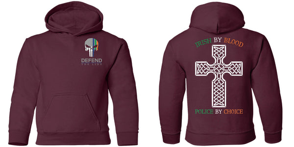 Youth Double Sided Irish by Blood Punisher Hoodie Sweatshirts 