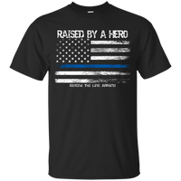 Youth Raised By a Hero T-Shirts CustomCat Black YXS 