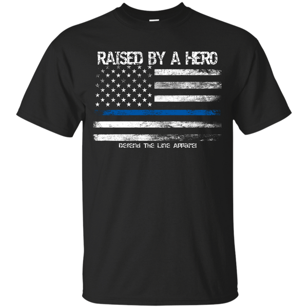Youth Raised By a Hero T-Shirts CustomCat Black YXS 