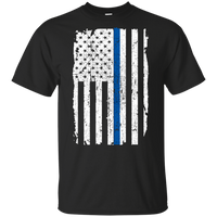 Youth Thin Blue Line Shirt T-Shirts CustomCat Black YXS 