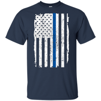 Youth Thin Blue Line Shirt T-Shirts CustomCat Navy YXS 