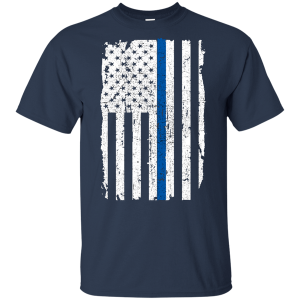 Youth Thin Blue Line Shirt T-Shirts CustomCat Navy YXS 